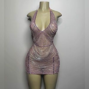 Brand new pink chain dress